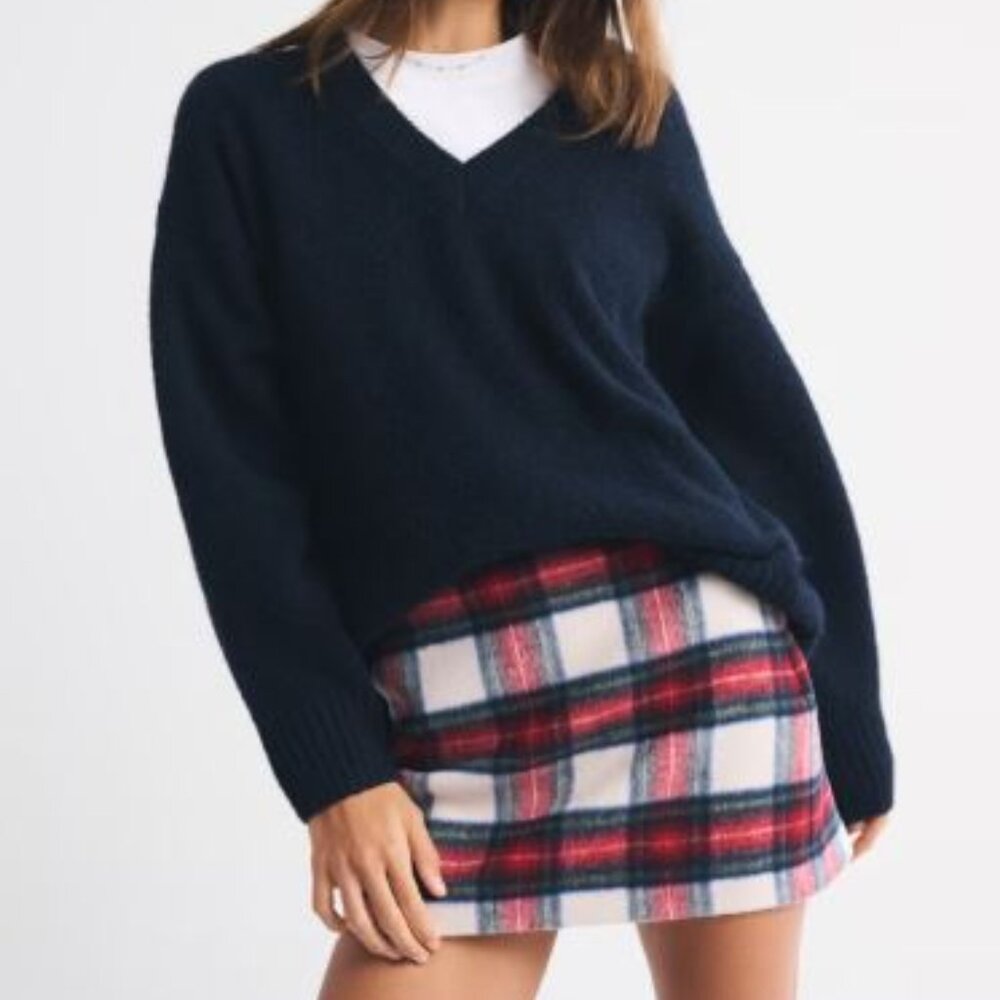 The A&F Scarlett wool-blend mini skirt